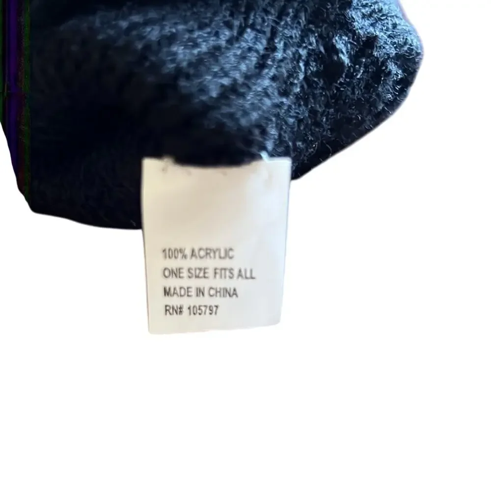 Fair Weather Accessories Ladies Black Acrylic Knit Gloves with Bow NWT